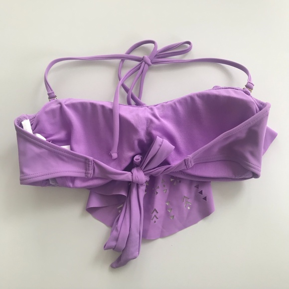 In Motion lilac laser cut bandeau bikini top - Picture 3 of 3